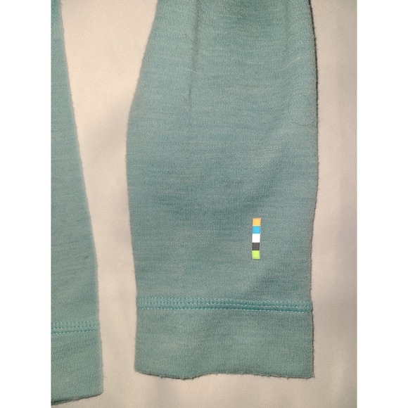 Smartwool Merino Wool 250 Base Layer Shirt Womens Small Teal Hole READ - Picture 15 of 16